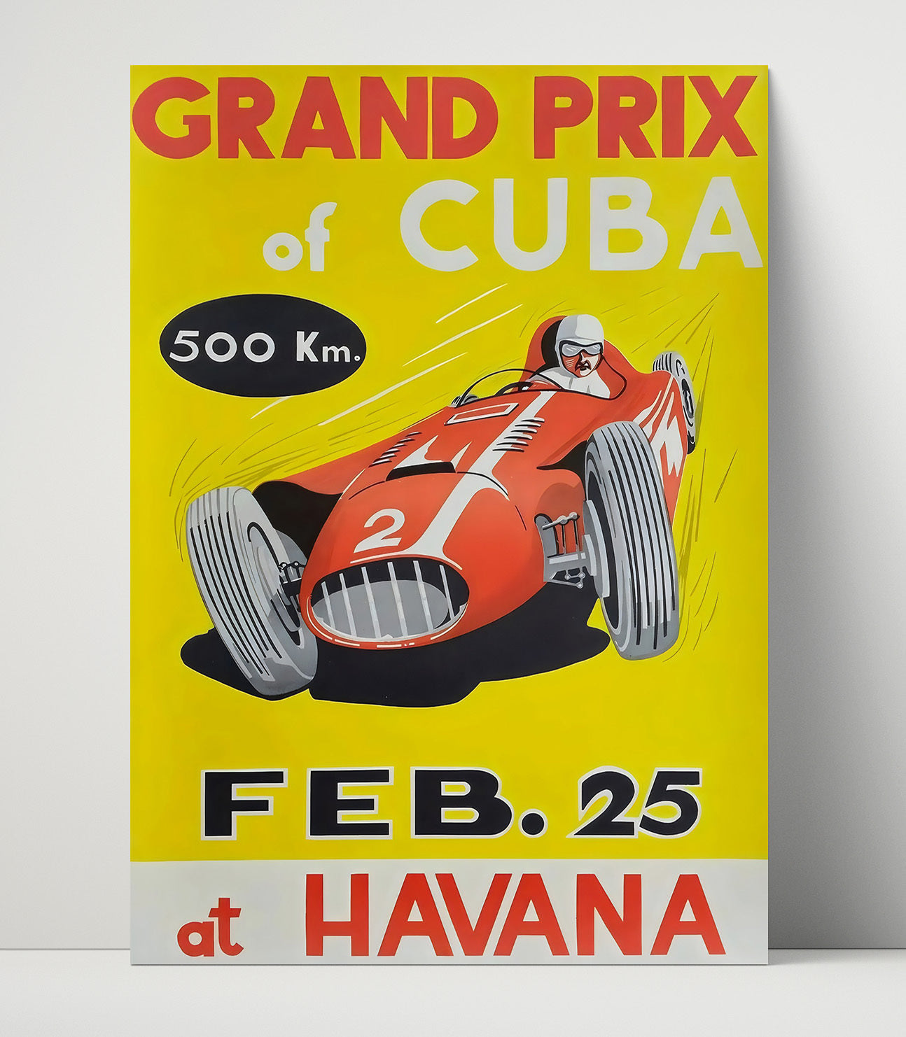 Cuban Grand Prix - Havana 500km Vintage Poster Racing Wall Art 16x20 Unframed Print wall art print – Racing Wall Art decor