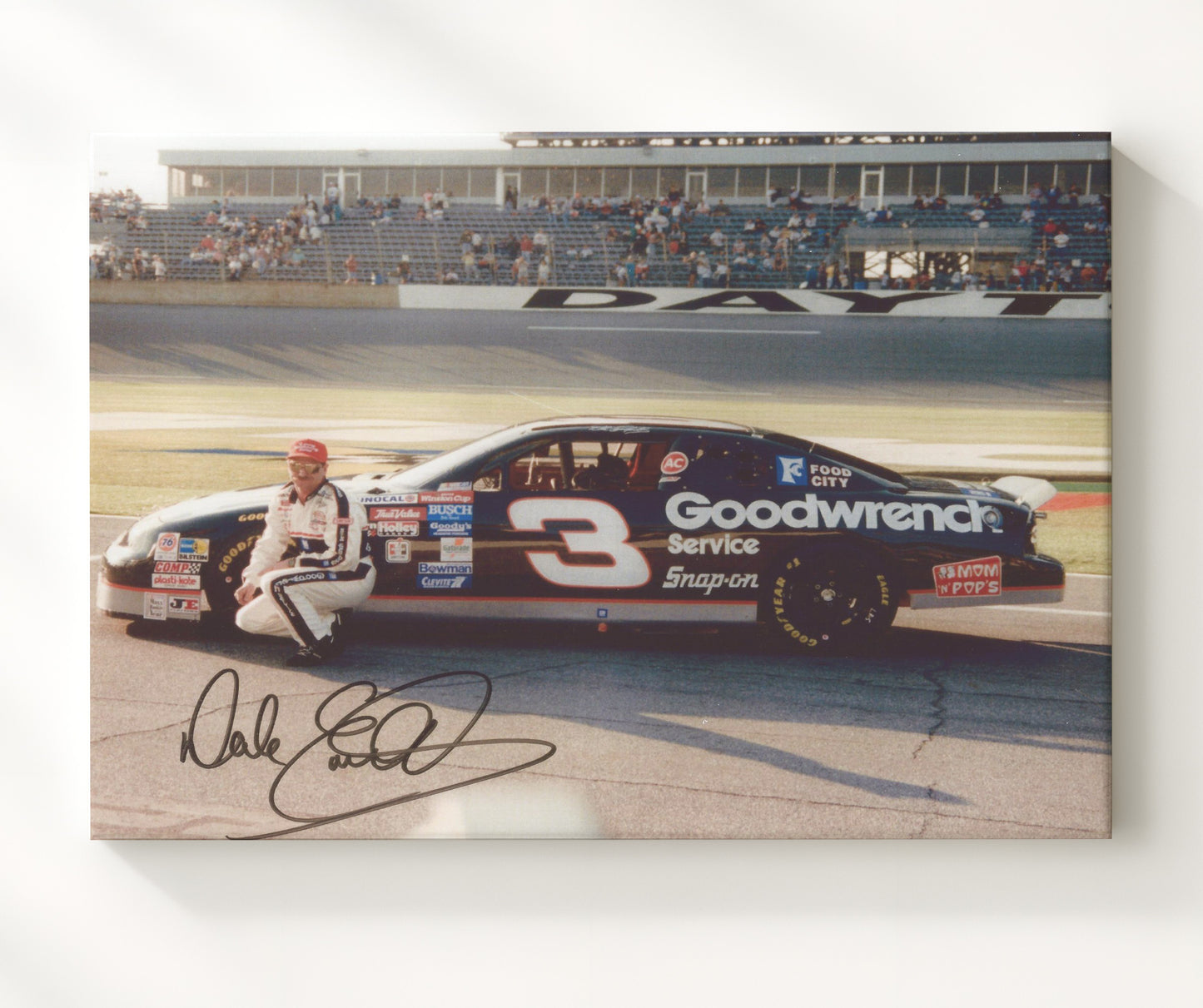 Dale Earnhardt Goodwrench Chevrolet No. 3 - Framed Canvas racing wall art
