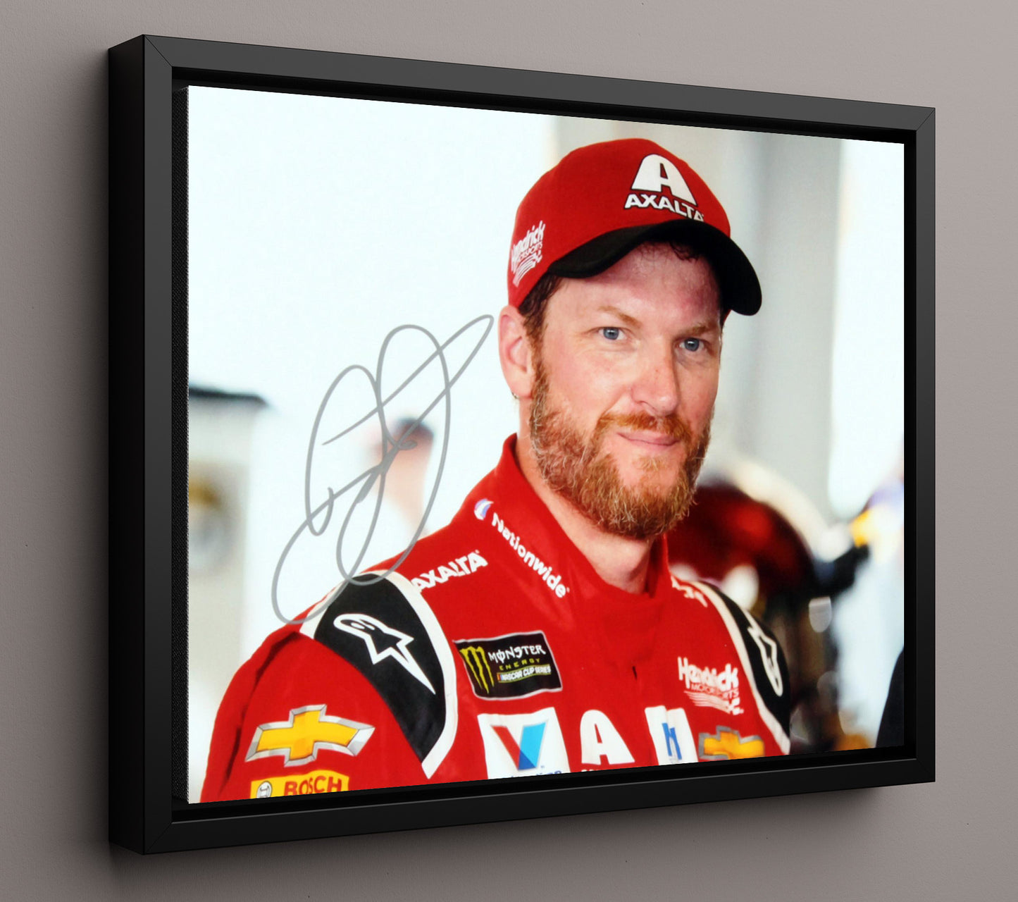 Dale Earnhardt Jr - Axalta Racing Portrait Racing Wall Art 16x20 Framed Canvas wall art print – Racing Wall Art decor