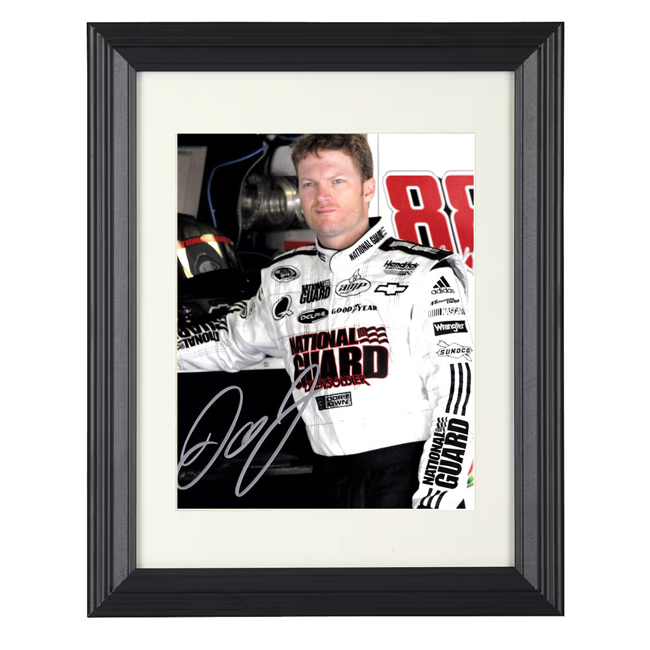 Dale Earnhardt Jr. – National Guard NASCAR Image 8x10 matted black framed racing wall art