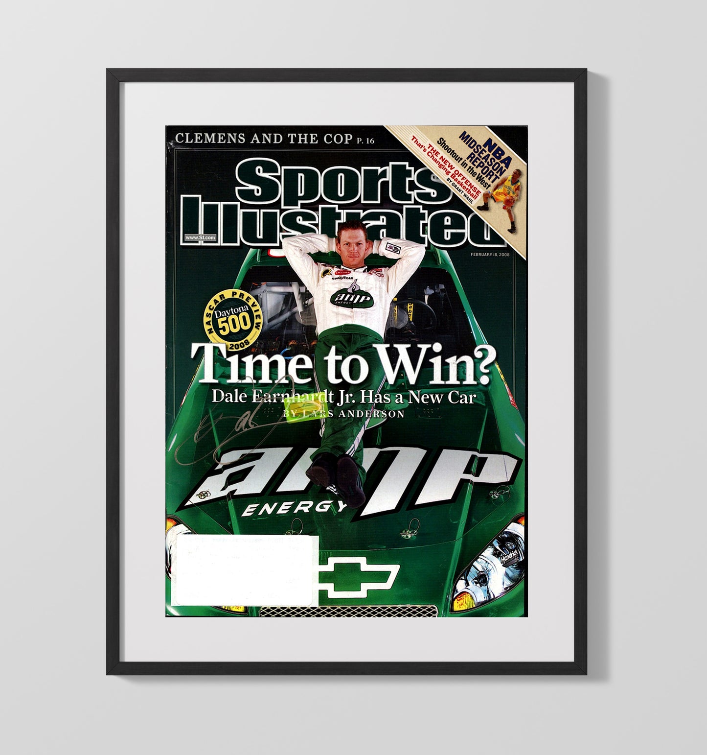 Dale Earnhardt Jr - Time to Win SI Cover Racing Wall Art 16x20 Gallery Frame wall art print – Racing Wall Art decor