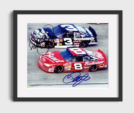 Dale Earnhardt Jr and Sr - Dual Cars - Canvas racing wall art