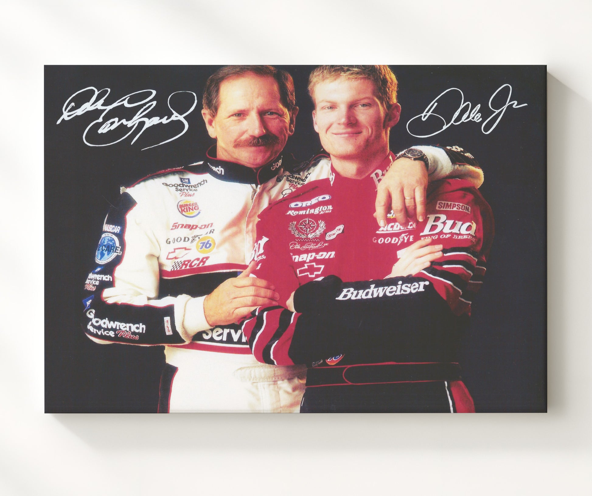 Dale Earnhardt Jr and Sr - Father Son- Landscape.jpg Racing Wall Art 20x24 Canvas wall art print – Racing Wall Art decor