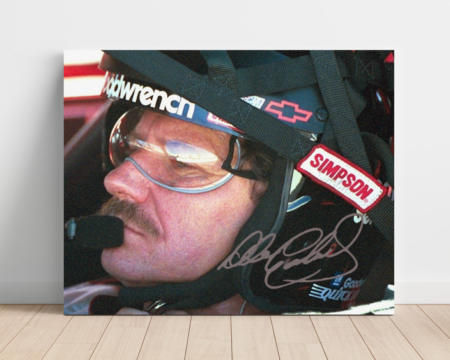 Dale Earnhardt Sr - Goodwrench Helmet Close Up - Gallery Frame racing wall art