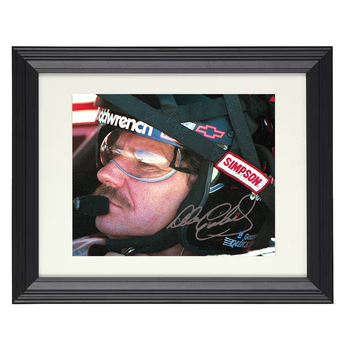 Dale Earnhardt Sr - Goodwrench Helmet Close Up - Beveled Frame racing wall art