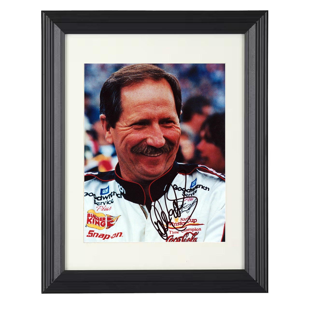 Dale Earnhardt Sr. – Goodwrench Image Smile 8x10 matted black framed racing wall art
