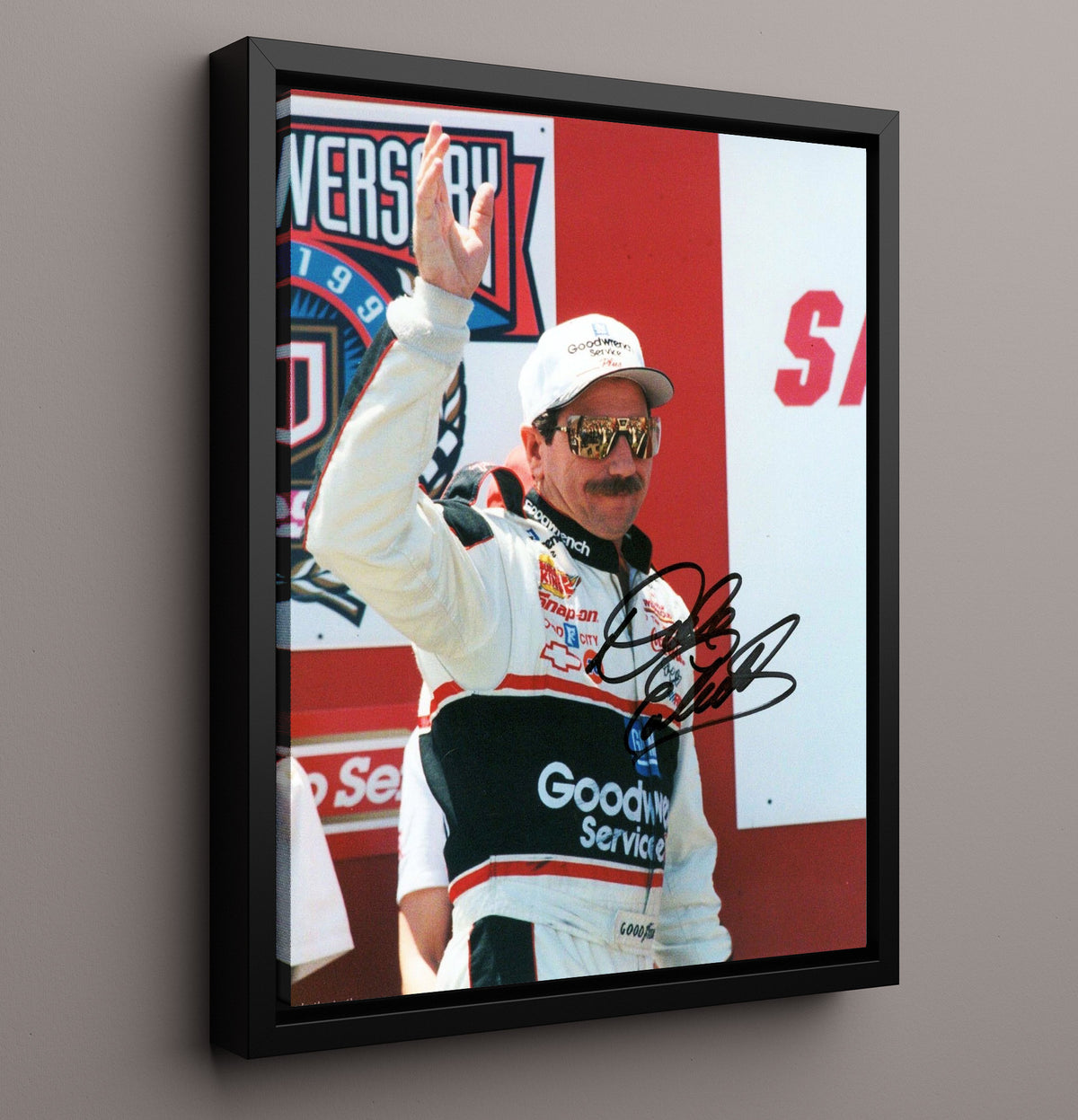 Dale Earnhardt Sr - Goodwrench Victory Lane Wave - Unframed Print racing wall art