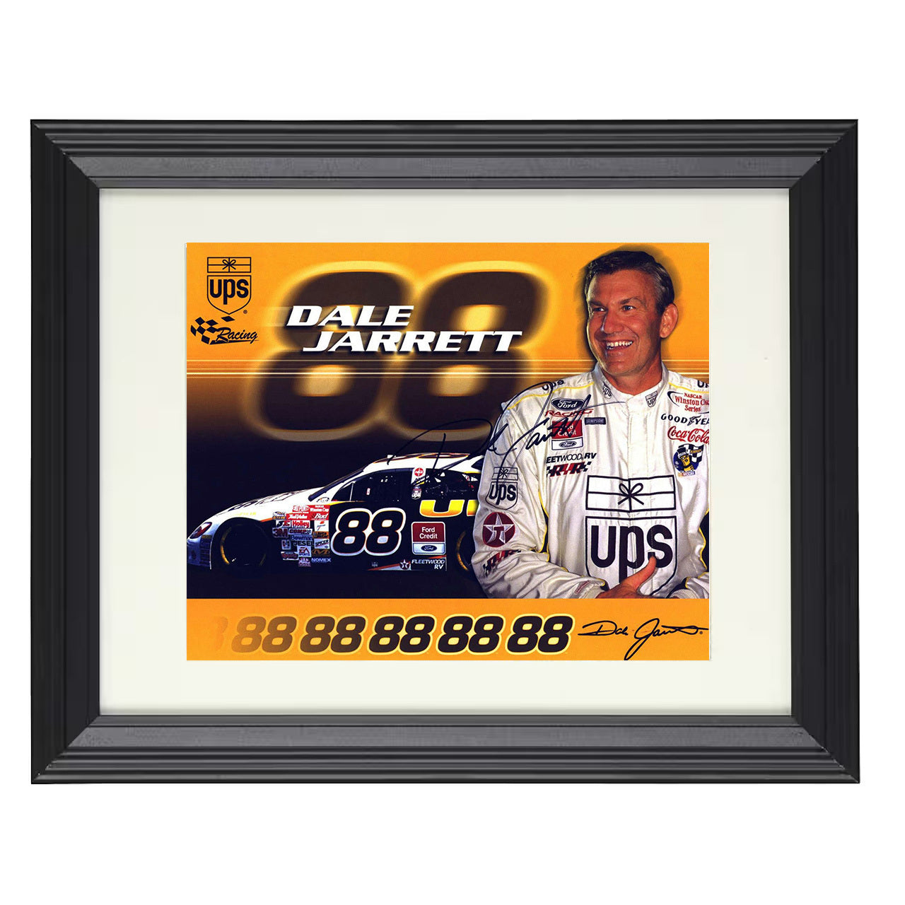 Dale Jarrett – UPS Ford No. 88 8x10 matted black framed racing wall art