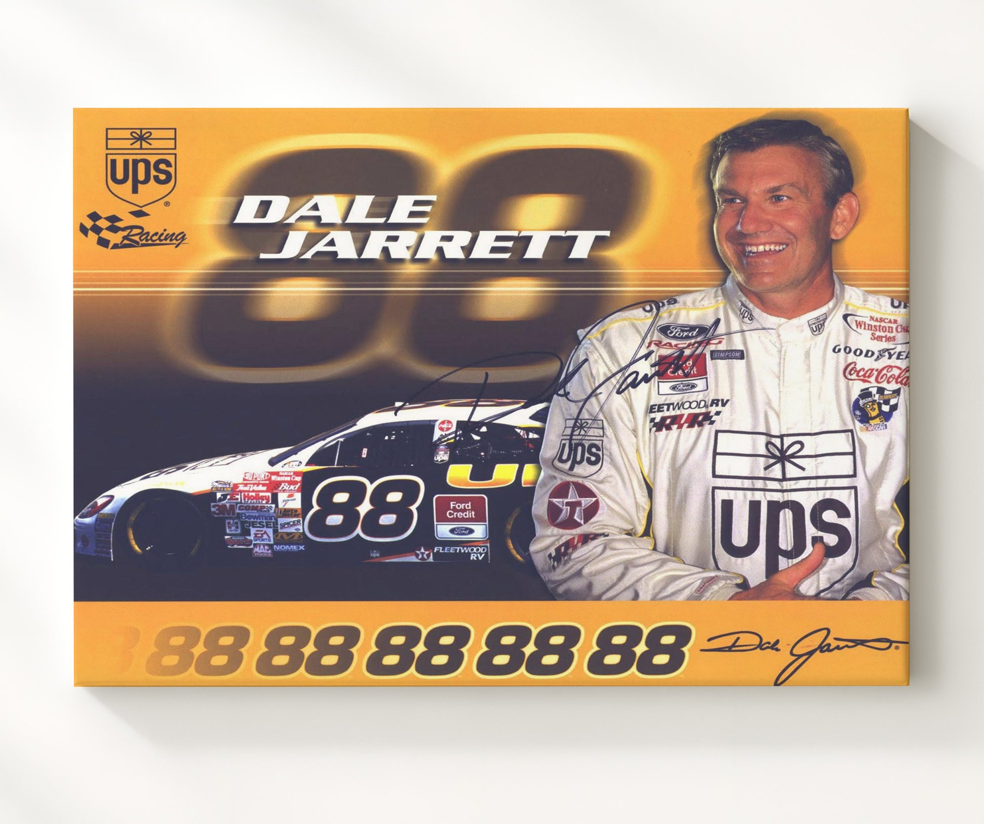 Dale Jarrett - UPS Ford No 88 Racing Wall Art 20x24 Canvas wall art print – Racing Wall Art decor