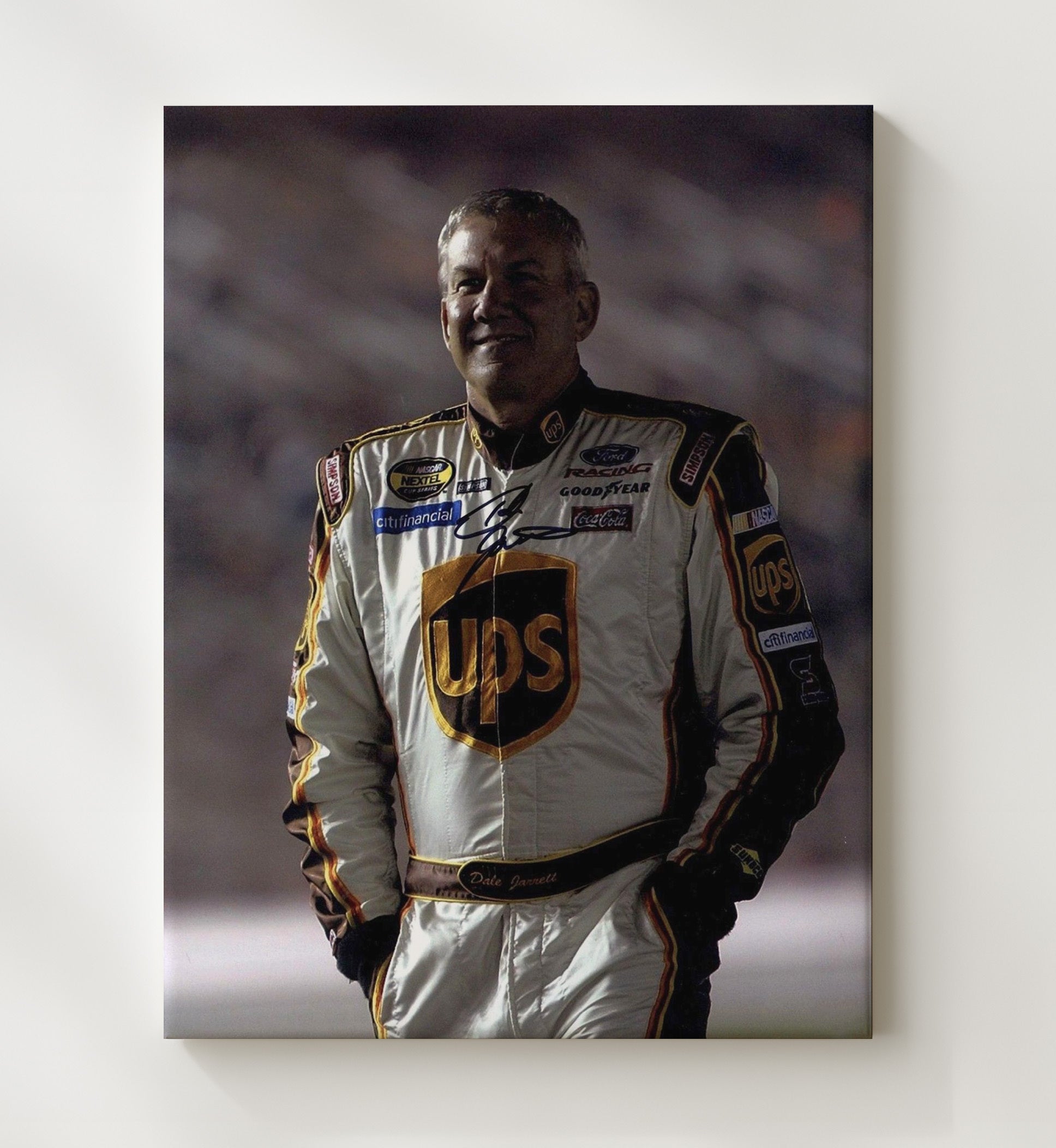 Dale Jarrett - UPS Racing Portrait Racing Wall Art 20x24 Canvas wall art print – Racing Wall Art decor