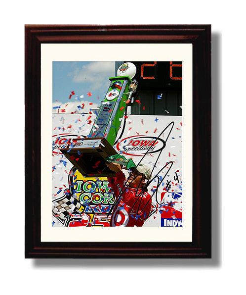 Dan Wheldon - IndyCar Victory Celebration Racing Wall Art 8x10 Beveled Frame wall art print – Racing Wall Art decor