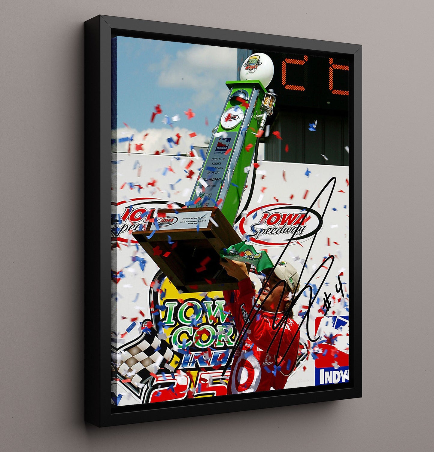 Dan Wheldon - IndyCar Victory Celebration - Unframed Print racing wall art