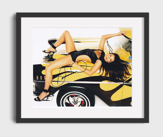 Danica Patrick - Yellow and Black Corvette Pinup - Canvas racing wall art