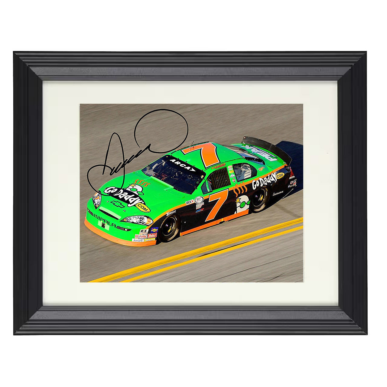 Danica Patrick – GoDaddy No. 7 Car 8x10 matted black framed racing wall art