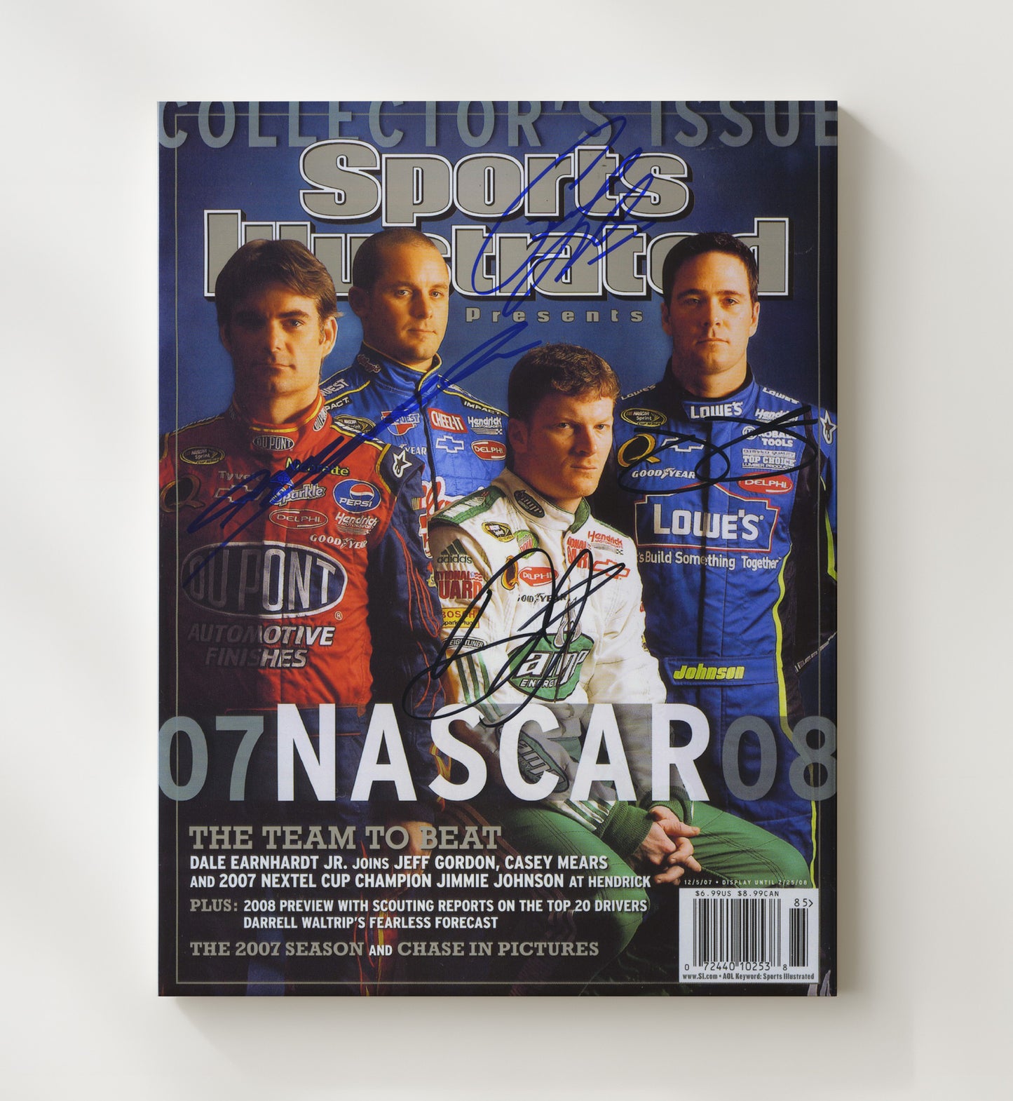 Hendrick Motorsports Drivers - SI NASCAR Preview Signed Racing Wall Art 20x24 Canvas wall art print – Racing Wall Art decor