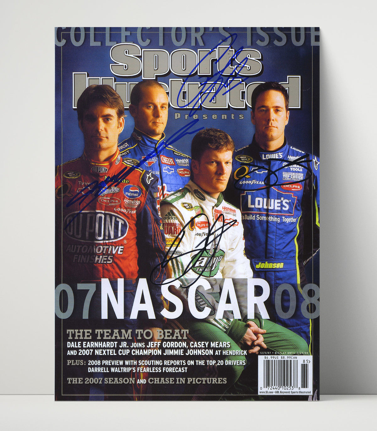 Hendrick Motorsports Drivers - Signed SI NASCAR Preview - Gallery Frame racing wall art