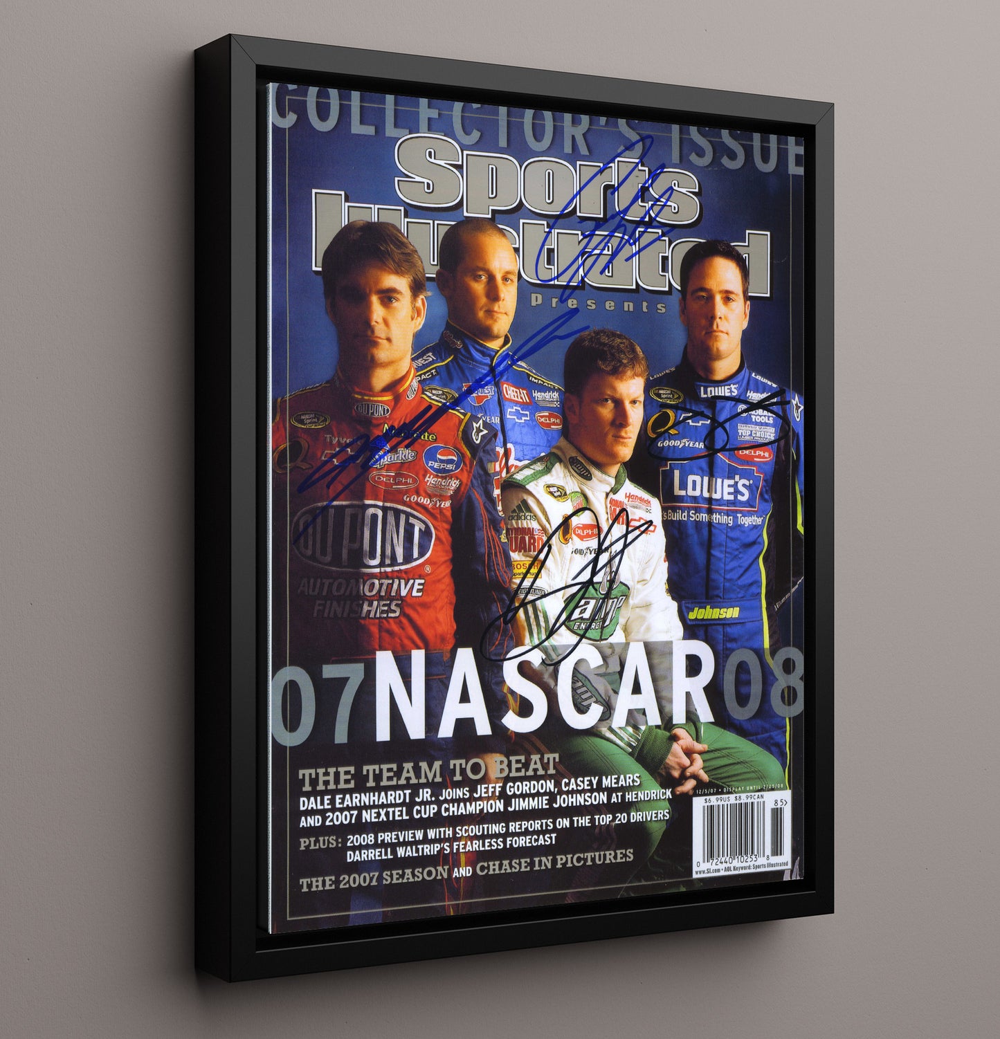 Hendrick Motorsports Drivers - SI NASCAR Preview Signed Racing Wall Art 16x20 Framed Canvas wall art print – Racing Wall Art decor