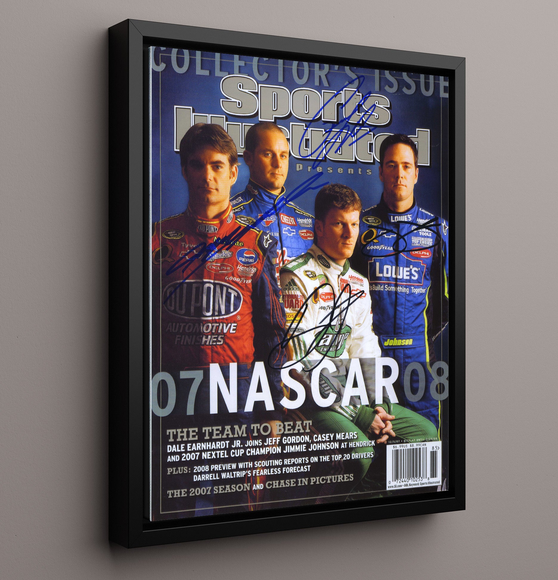 Hendrick Motorsports Drivers - SI NASCAR Preview Signed Racing Wall Art 16x20 Framed Canvas wall art print – Racing Wall Art decor