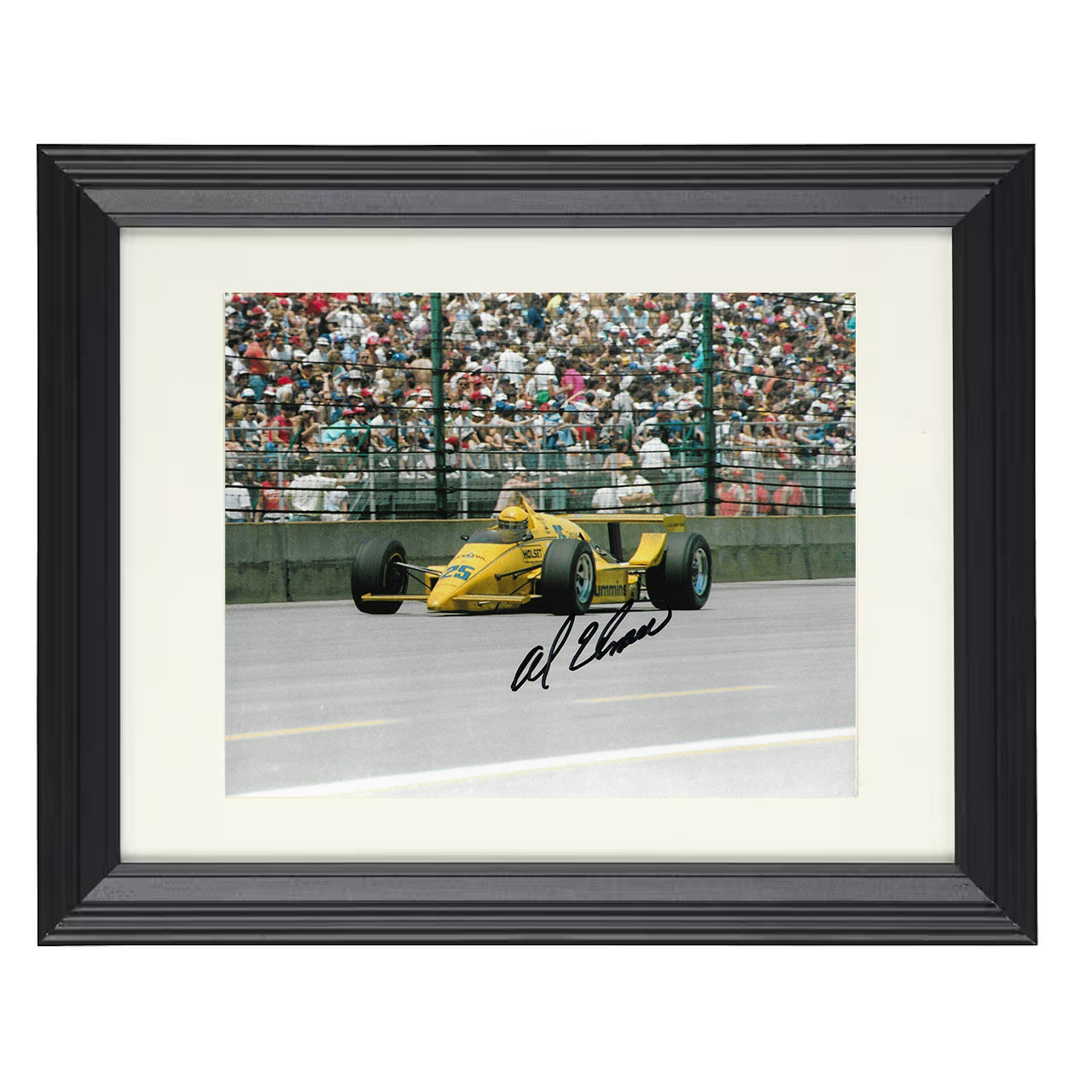 Al Unser – IndyCar Indianapolis 500 Car No. 25 8x10 matted black framed racing wall art