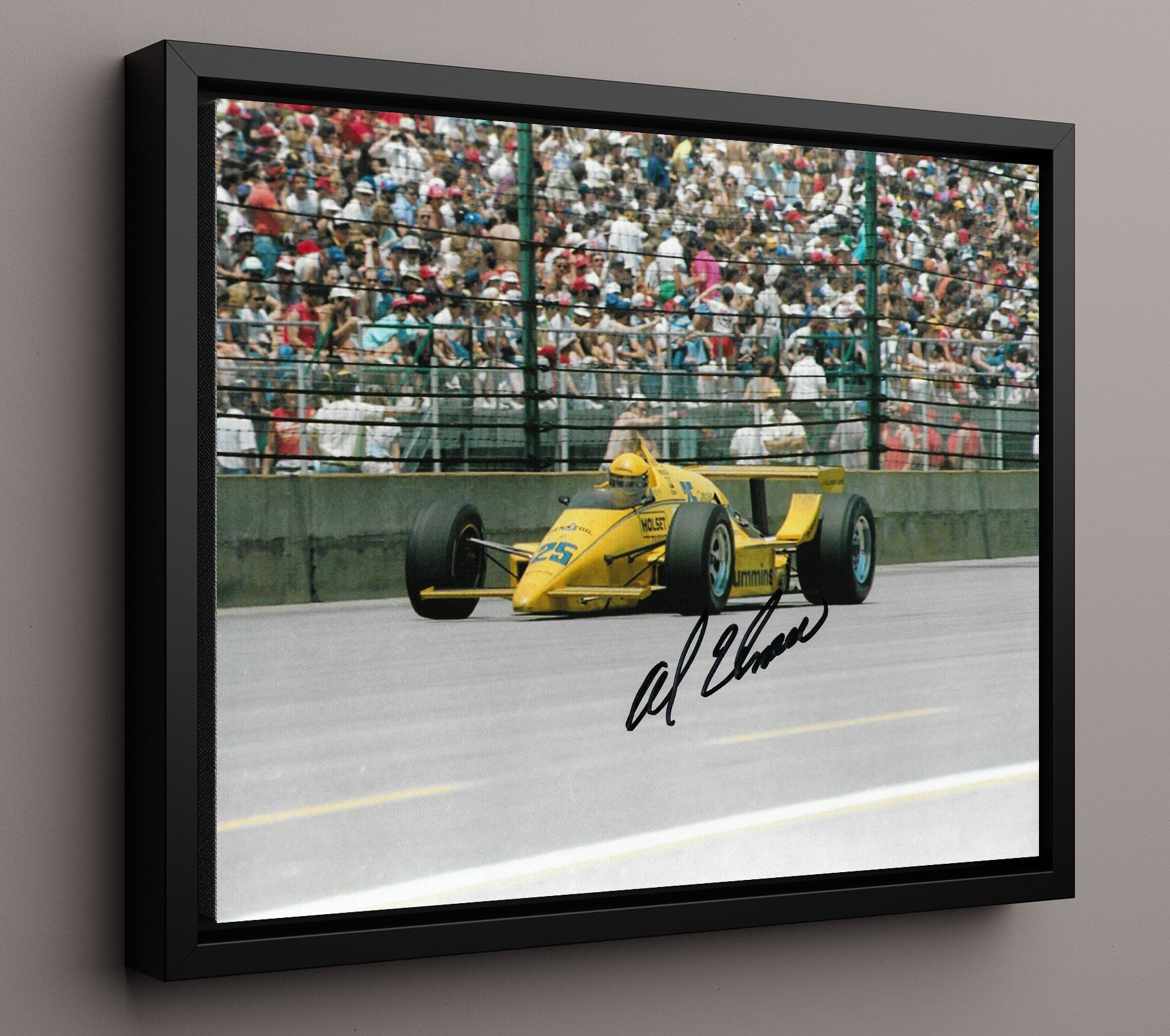 IndyCar - Al Unser Indianapolis 500 Car No 25 Racing Wall Art 16x20 Framed Canvas wall art print – Racing Wall Art decor
