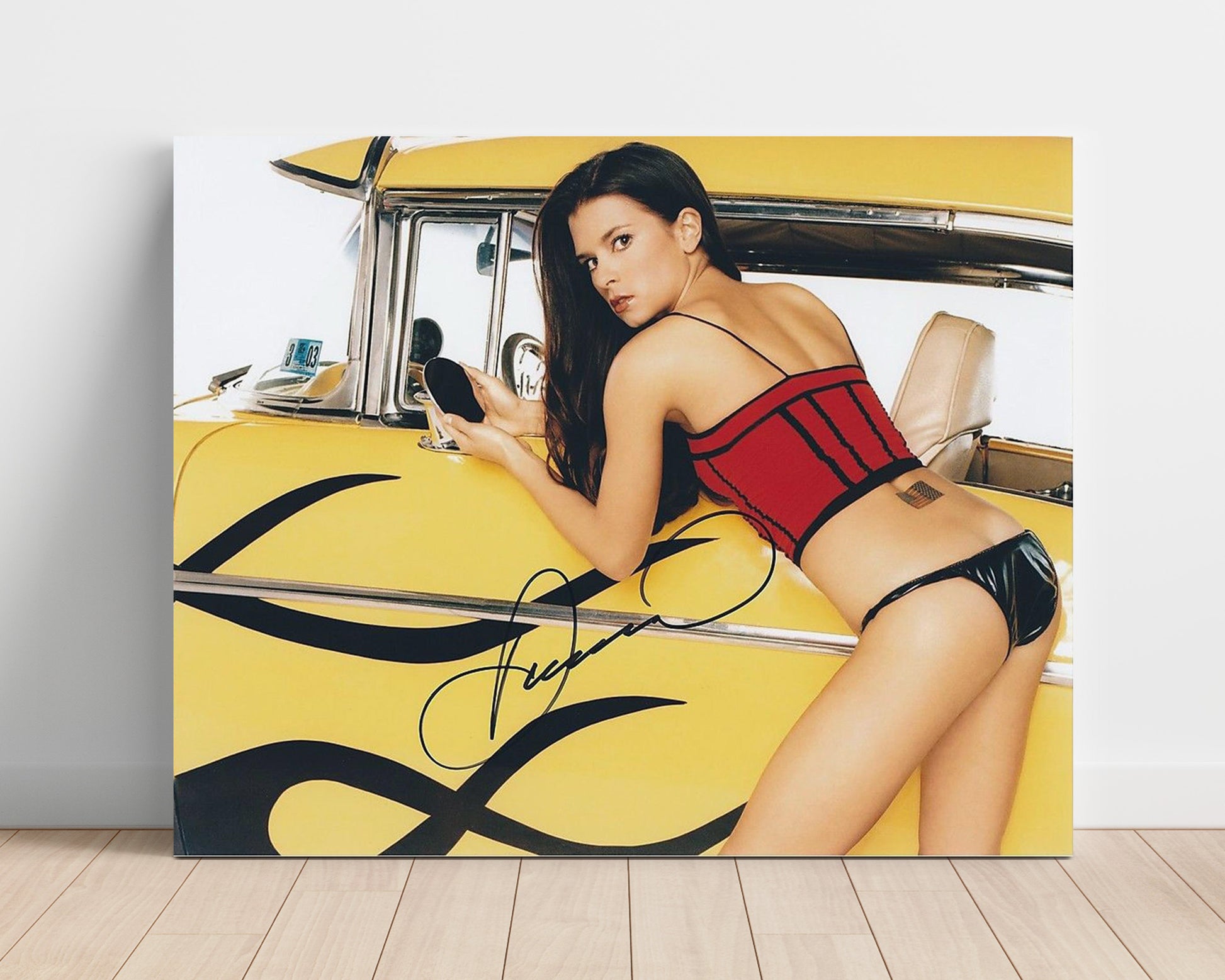 IndyCar - Danica Patrick American Flag Helmet Portrait Racing Wall Art 16x20 Unframed Print wall art print – Racing Wall Art decor