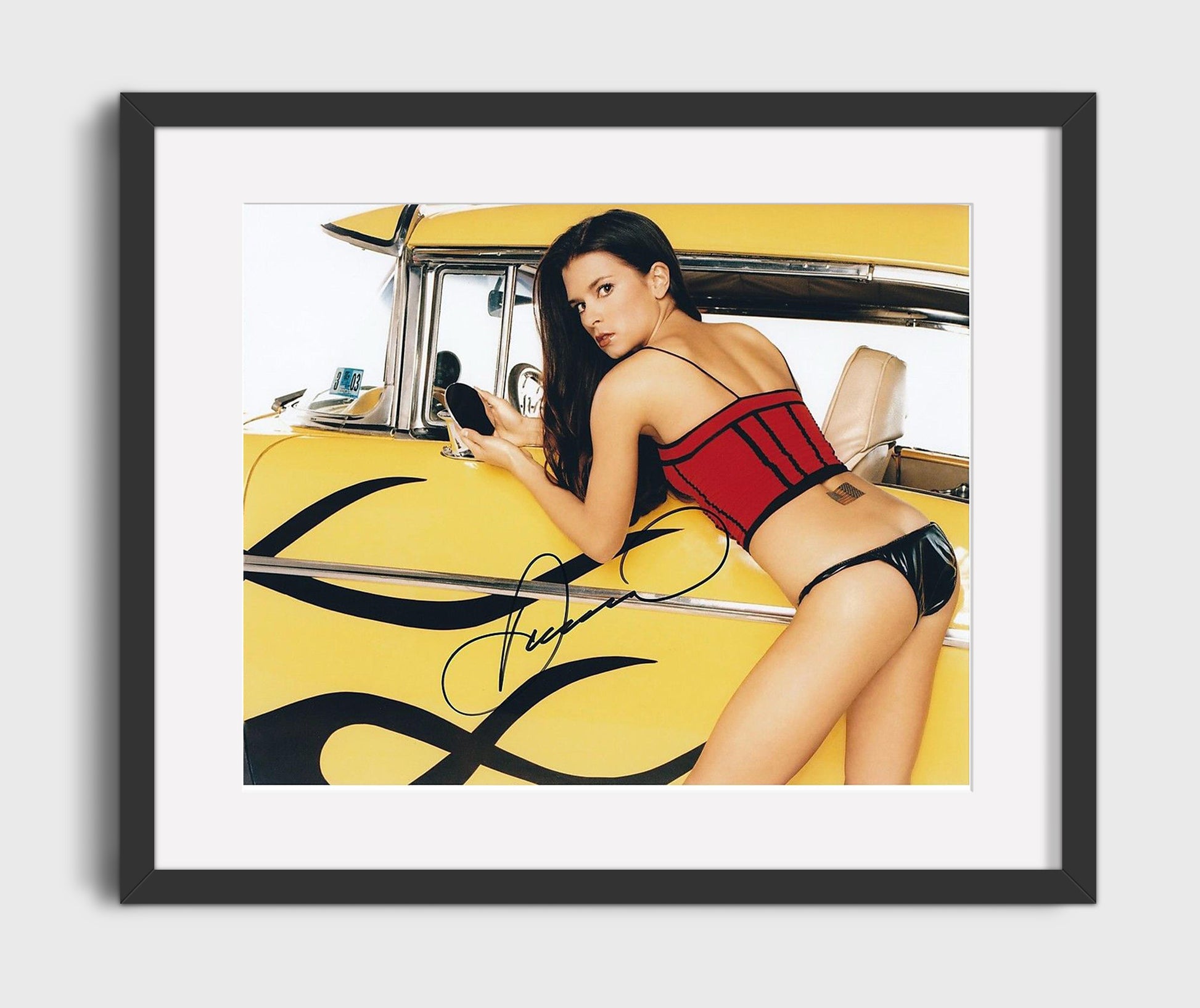 IndyCar - Danica Patrick American Flag Helmet Portrait Racing Wall Art 16x20 Gallery Frame wall art print – Racing Wall Art decor