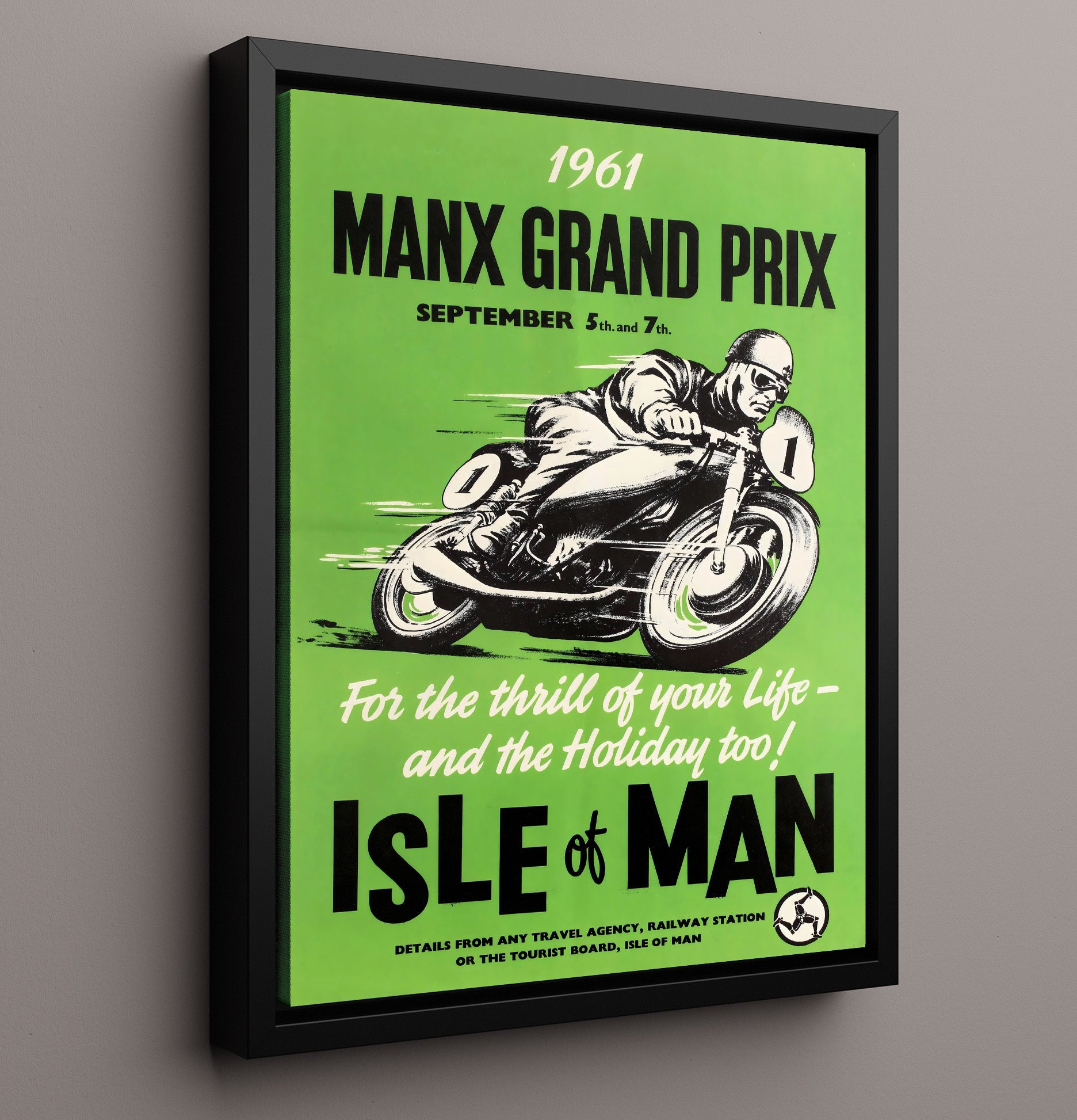Isle of Man Manx Grand Prix 1961 Vintage Poster - Unframed Print racing wall art