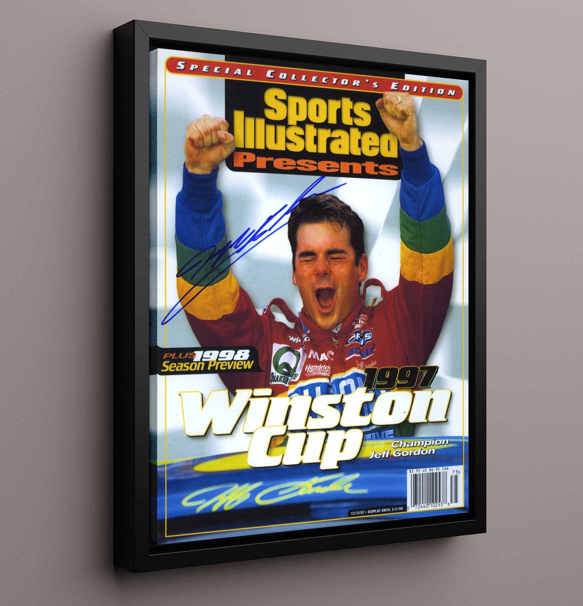 Jeff Gordon - 1997 Winston Cup Champion SI Cover - Unframed Print racing wall art