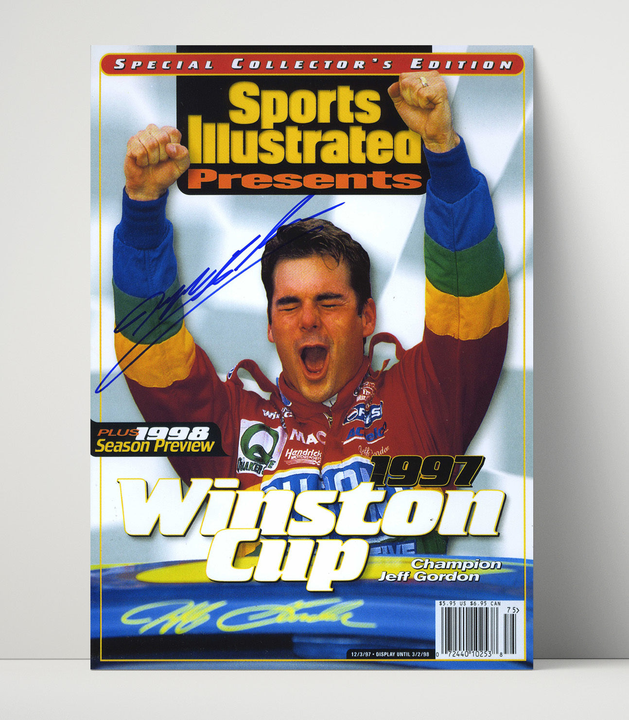 Jeff Gordon - 1997 Winston Cup Champion SI Cover - Gallery Frame racing wall art
