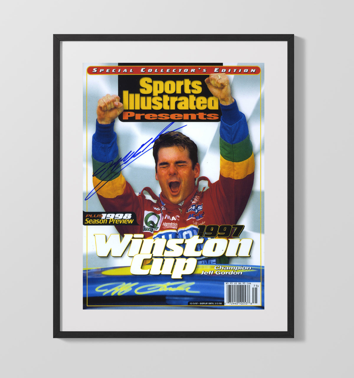 Jeff Gordon - 1997 Winston Cup Champion SI Cover - Canvas racing wall art