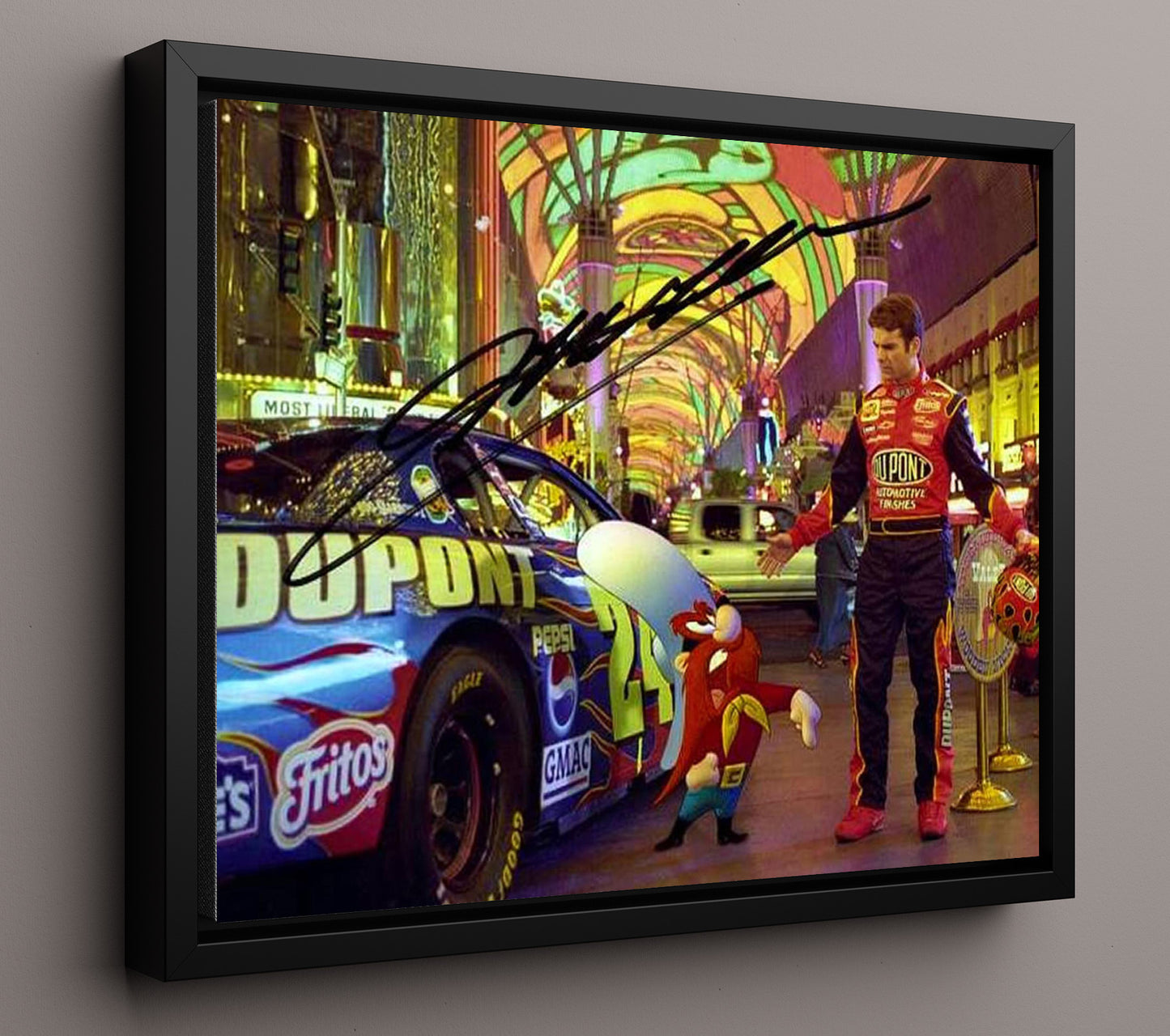 Jeff Gordon - Dupont No 24 Las Vegas Promotion Racing Wall Art 16x20 Framed Canvas wall art print – Racing Wall Art decor
