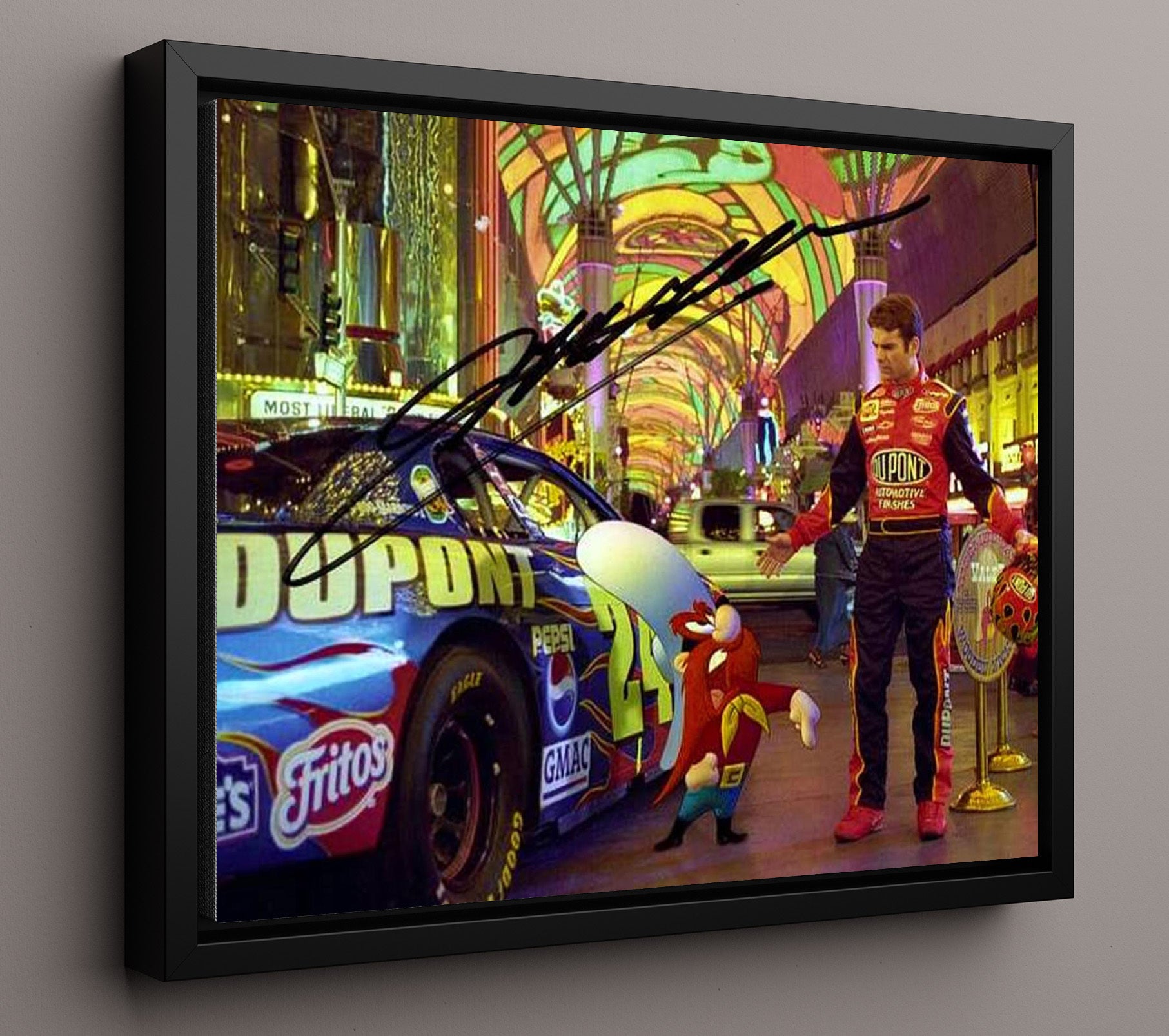 Jeff Gordon - Dupont No 24 Las Vegas Promotion Racing Wall Art 16x20 Framed Canvas wall art print – Racing Wall Art decor