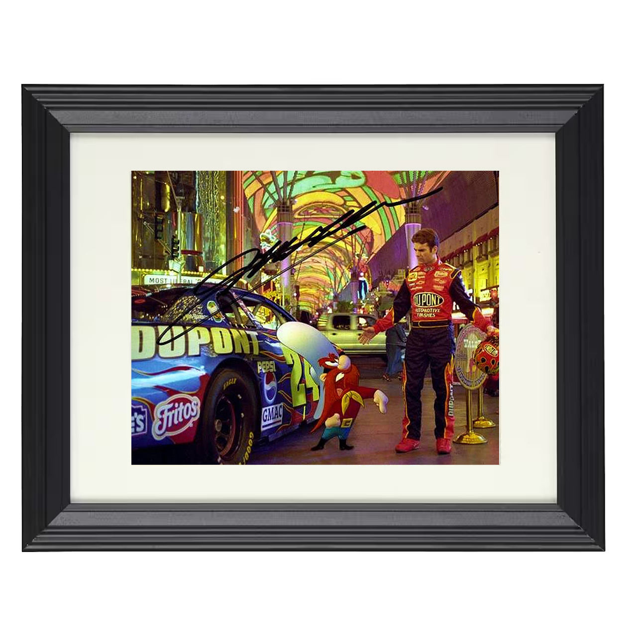 Jeff Gordon – Dupont No. 24 Las Vegas Promotion 8x10 matted black framed racing wall art