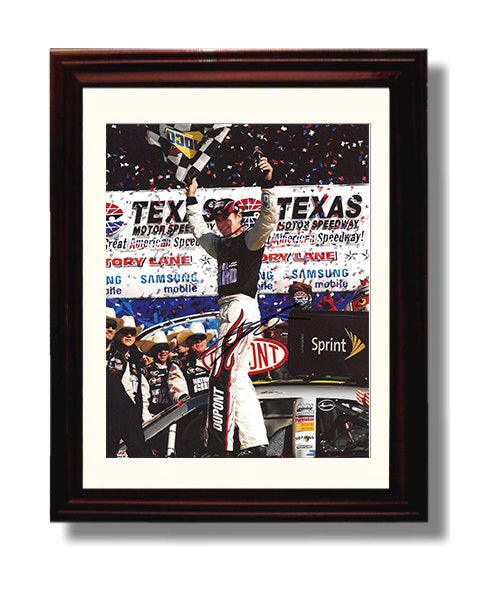 Jeff Gordon - Dupont Texas Victory Lane Racing Wall Art 8x10 Beveled Frame wall art print – Racing Wall Art decor