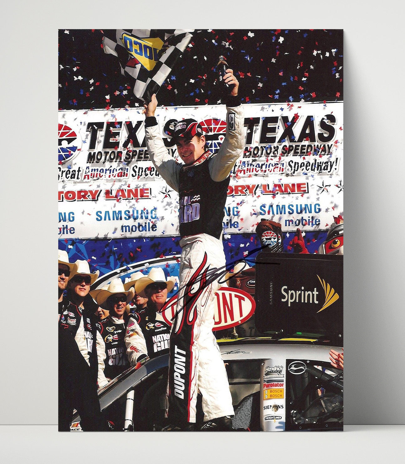 Jeff Gordon - Dupont Texas Victory Lane - Gallery Frame racing wall art