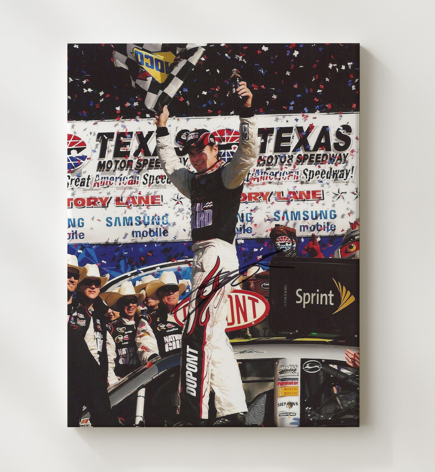Jeff Gordon - Dupont Texas Victory Lane Racing Wall Art 20x24 Canvas wall art print – Racing Wall Art decor