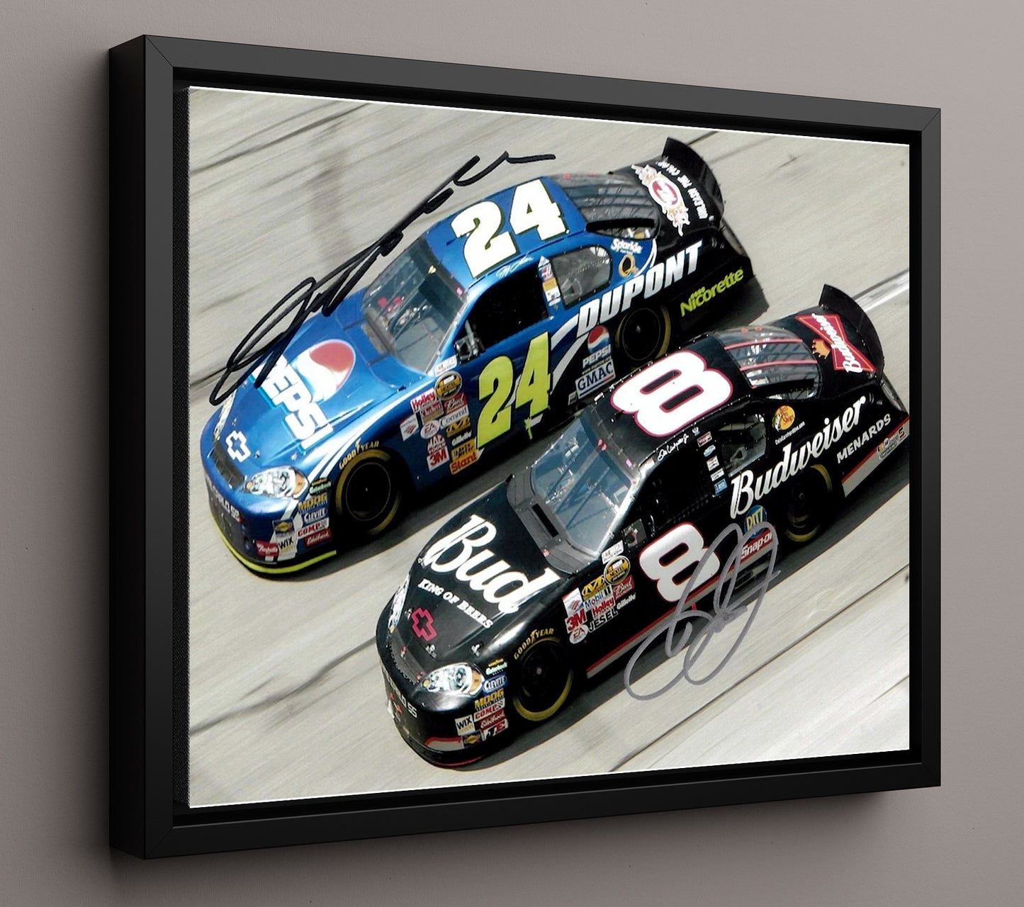 Jeff Gordon and Dale Earnhardt - Daytona 500 Fight - Unframed Print racing wall art