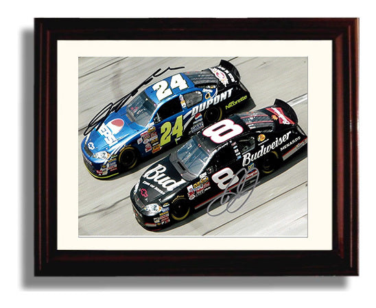 Jeff Gordon and Dale Earnhardt - Daytona 500 Fight- Landscape.jpg Racing Wall Art 8x10 Beveled Frame wall art print – Racing Wall Art decor