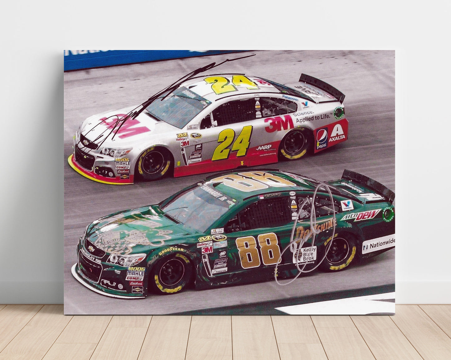 Jeff Gordon and Dale Earnhardt - Duel on Track Racing Wall Art 16x20 Unframed Print wall art print – Racing Wall Art decor