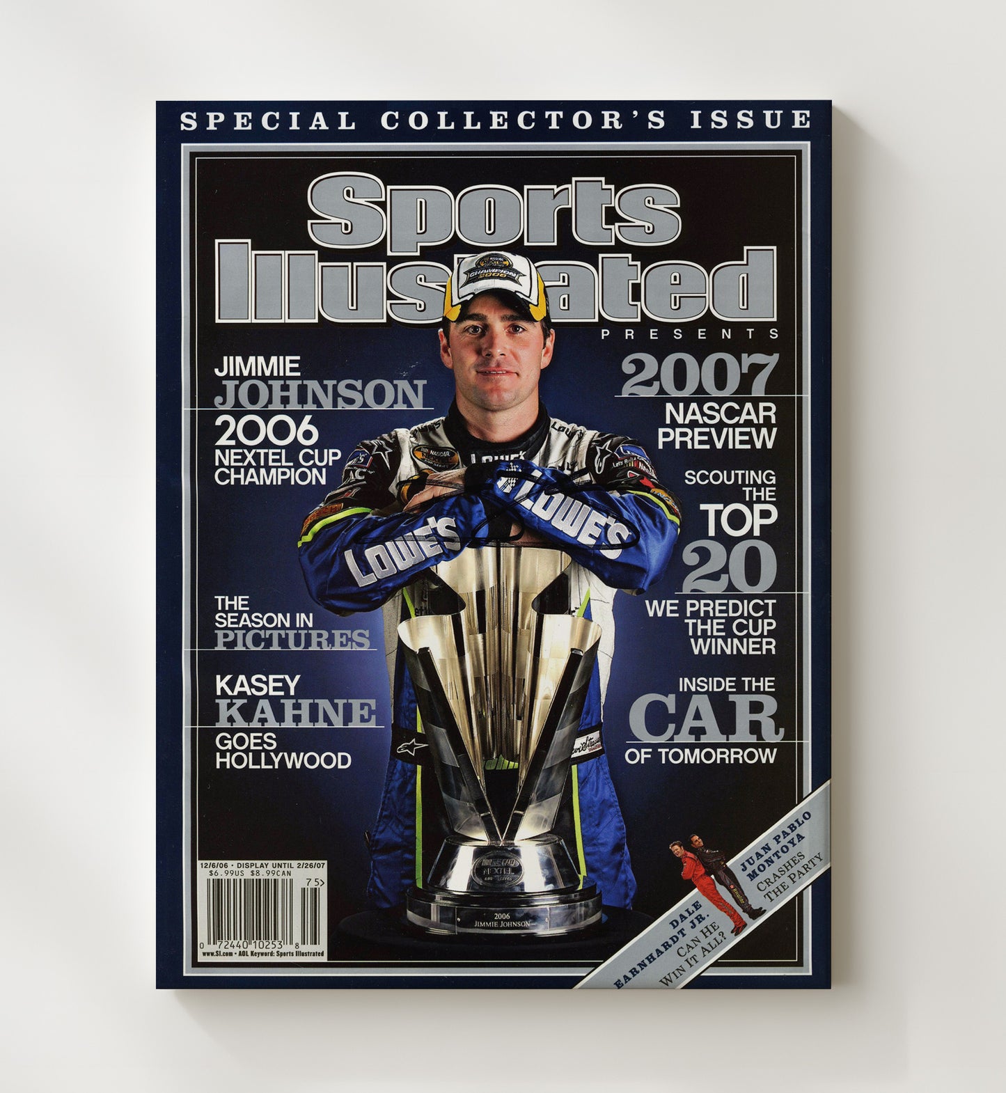 Jimmie Johnson - 2007 NASCAR Preview SI Cover Racing Wall Art 20x24 Canvas wall art print – Racing Wall Art decor