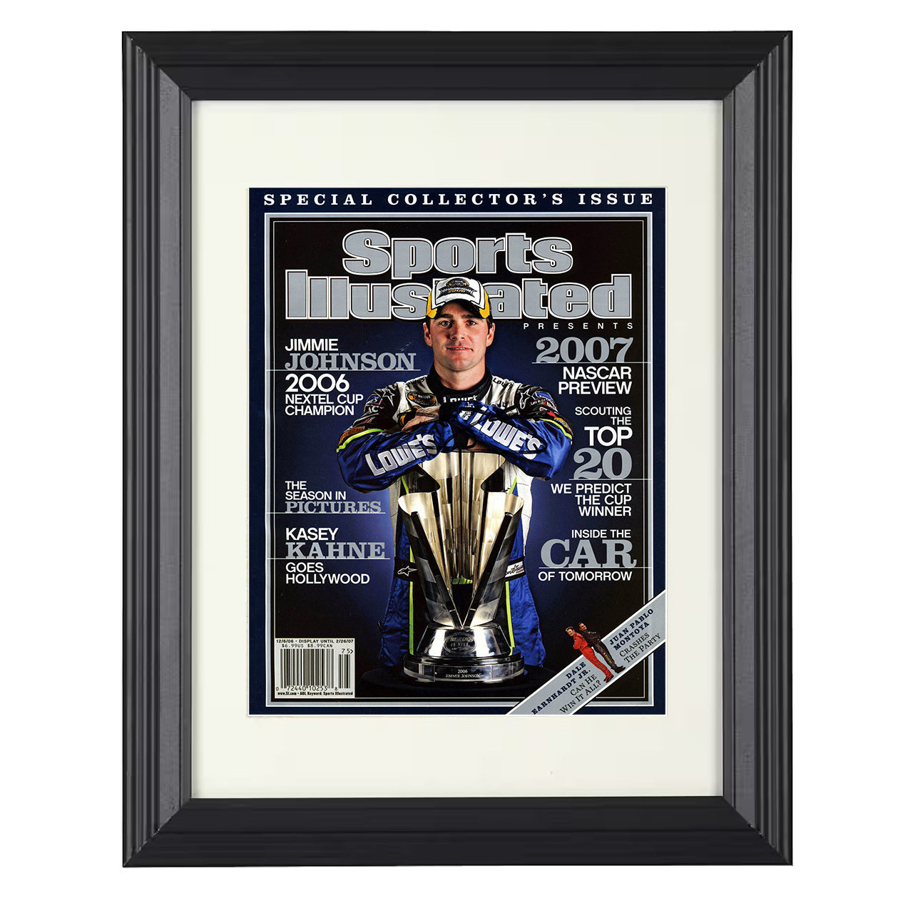 Jimmie Johnson – NASCAR Preview 2007 SI 8x10 matted black framed racing wall art