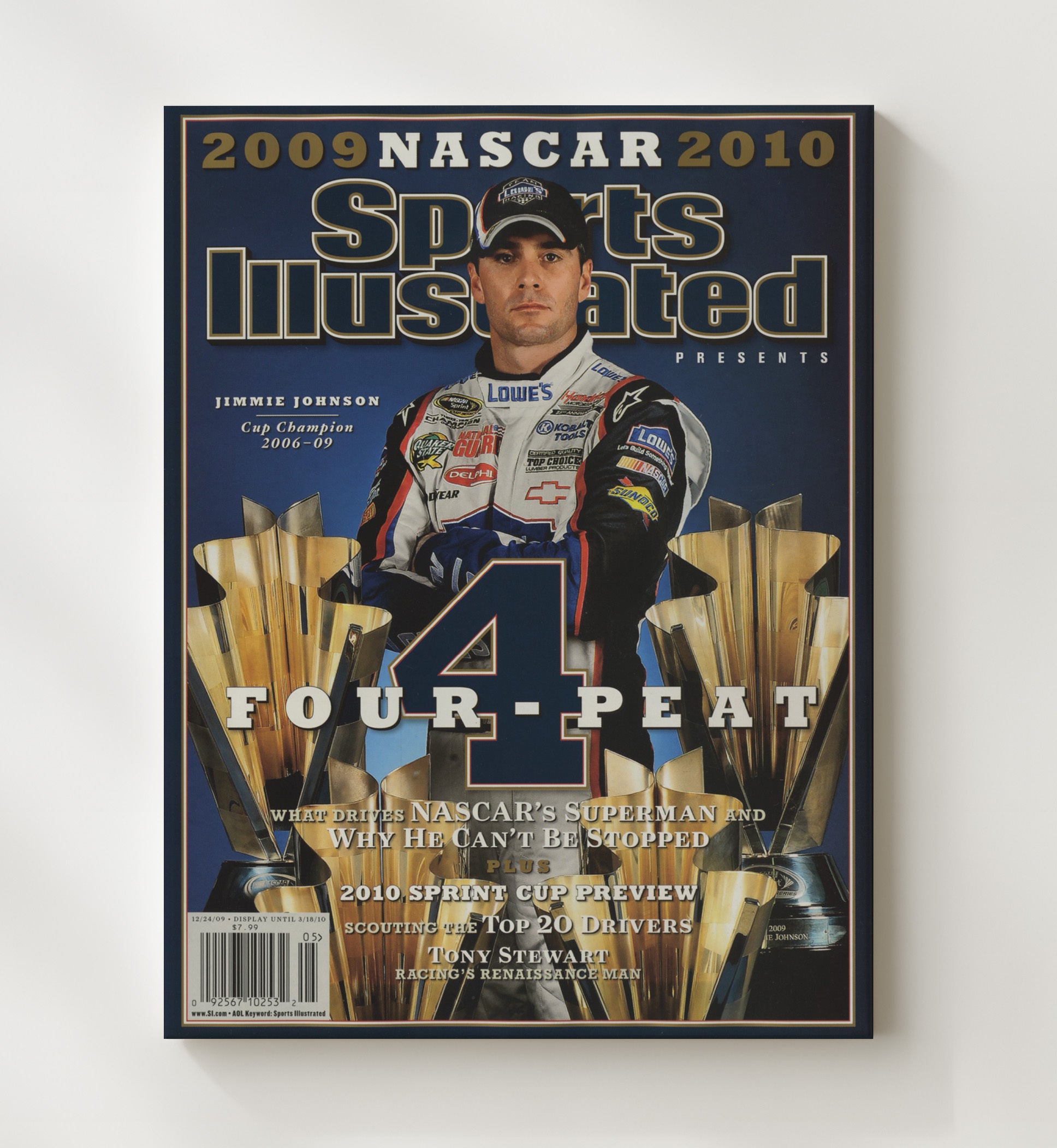 Jimmie Johnson - Four Peat SI Cover Racing Wall Art 20x24 Canvas wall art print – Racing Wall Art decor