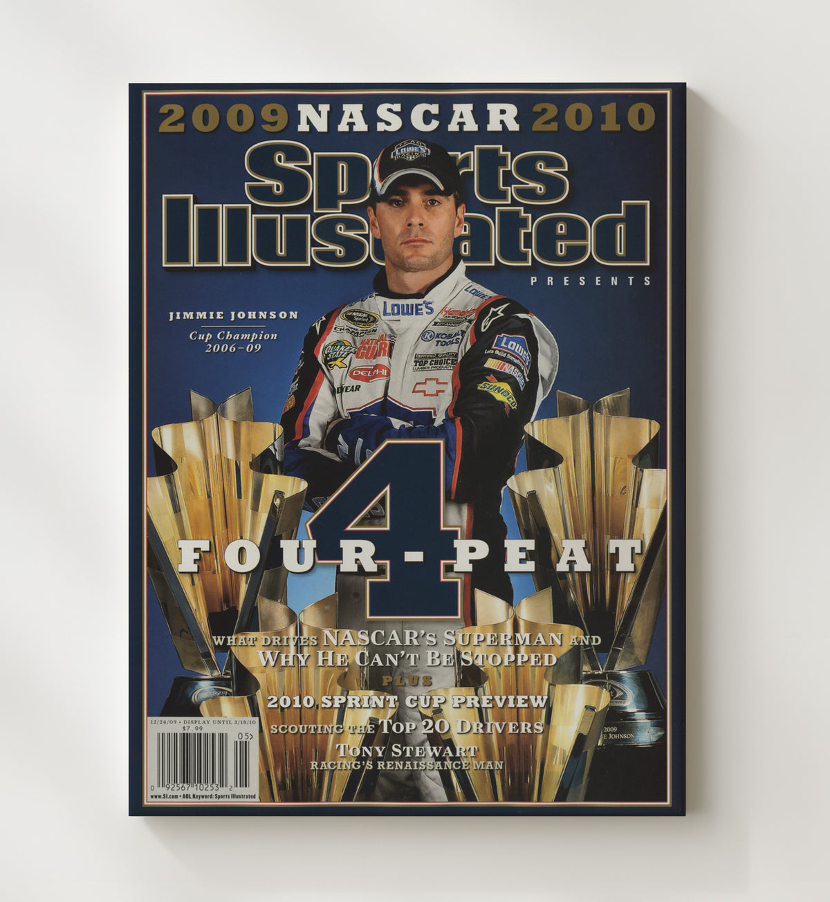 Jimmie Johnson - Four-Peat SI Cover - Framed Canvas racing wall art