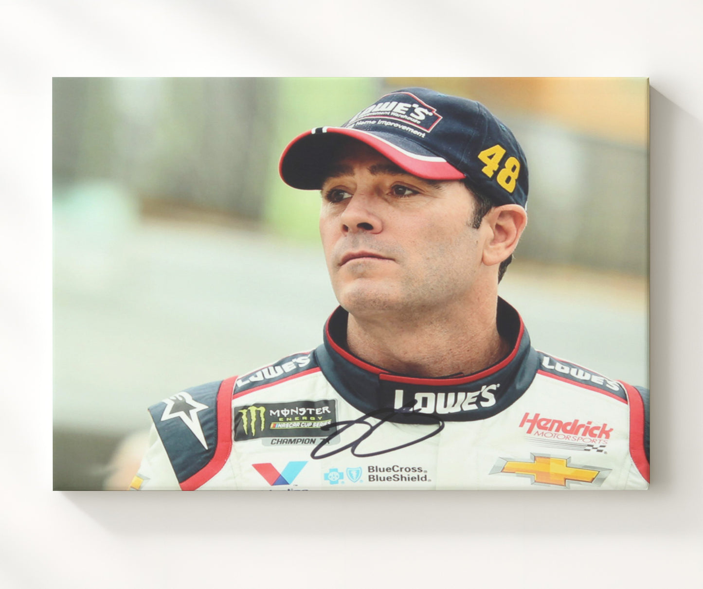 Jimmie Johnson Hendrick Motorsports Driver - Framed Canvas racing wall art