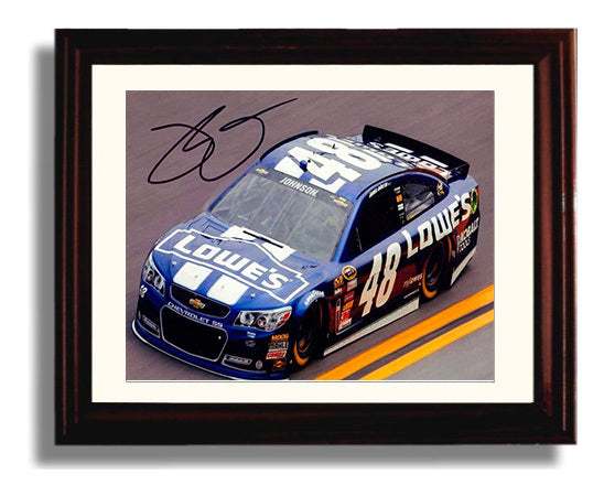 Jimmie Johnson - Lowes Car- Landscape.jpg Racing Wall Art 8x10 Beveled Frame wall art print – Racing Wall Art decor