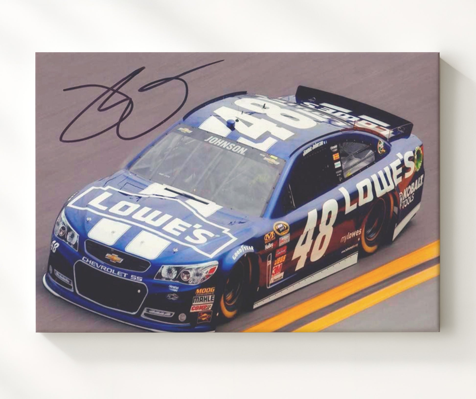 Jimmie Johnson - Lowes Car- Landscape.jpg Racing Wall Art 20x24 Canvas wall art print – Racing Wall Art decor