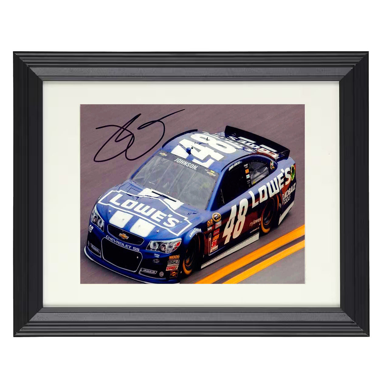 Jimmie Johnson – Lowes Car 8x10 matted black framed racing wall art