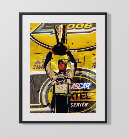 Jimmie Johnson - NASCAR Champion Trophy Celebration - Canvas racing wall art