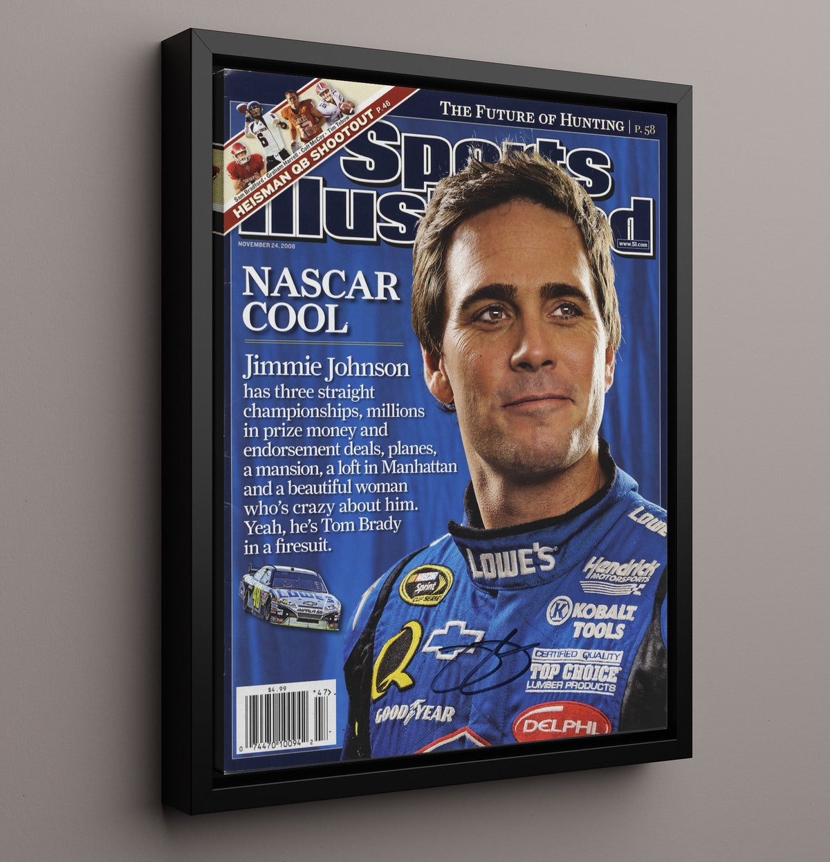 Jimmie Johnson - NASCAR Cool Signed SI Cover - Unframed Print racing wall art