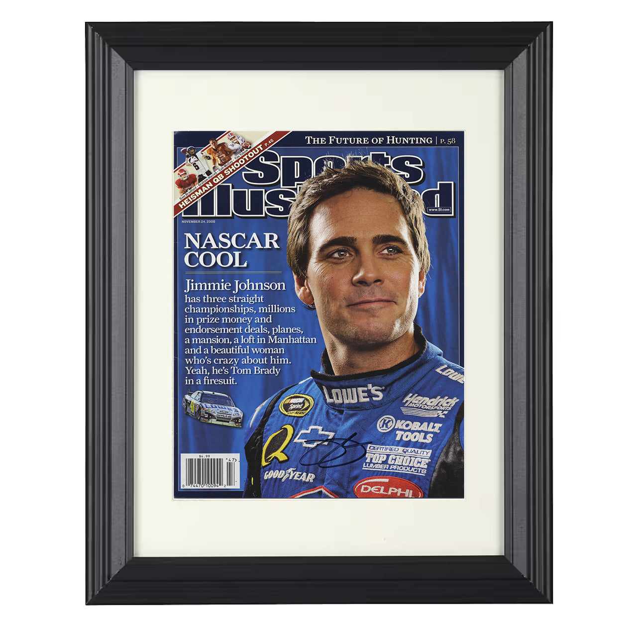 Jimmie Johnson – NASCAR Cool SI 8x10 matted black framed racing wall art